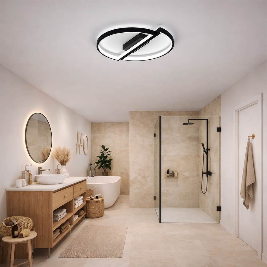 LED-es csillár távirányítóval VECTOR ARCUS 52W, 2 elem, hideg/meleg/semleges fény, szabályozható, fekete LED-es csillárok távirányítóval Alapértelmezett cím Alessandro Design