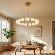 Lustra LED suspendata FAUSTO II, 42W, lumina Rece/Calda/Neutra, Inaltime Reglabila, Auriu Lustre Moderne Default Title Alessandro Design