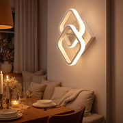 VERTEX mátrix LED csillár, átlapoló gyémántok, fém keretek, 24 W, 2 gyémánt, hideg/meleg/semleges fény 3000K/4000K/6000K, fehér LED-csillárok alapértelmezett cím Alessandro Design