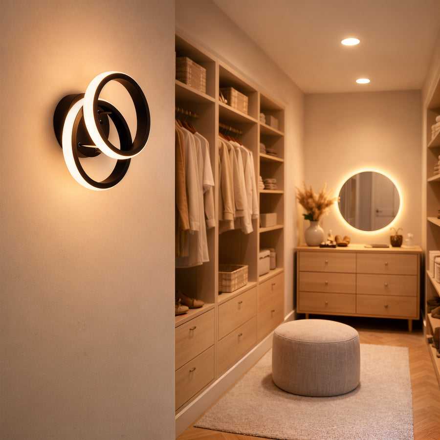 LED csillár VERTEX CIRCULA 21W, 2 kör, fém keretek, hideg/meleg/semleges fény 3000K/4000K/6000K, fekete, fém LED-csillárok alapértelmezett cím Alessandro Design