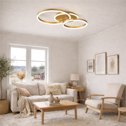 LED csillár távirányítóval RINOVA 66W, 2 kör, hideg/meleg/semleges fény, szabályozható, fényes arany LED csillárok távirányítóval Alapértelmezett cím Alessandro Design