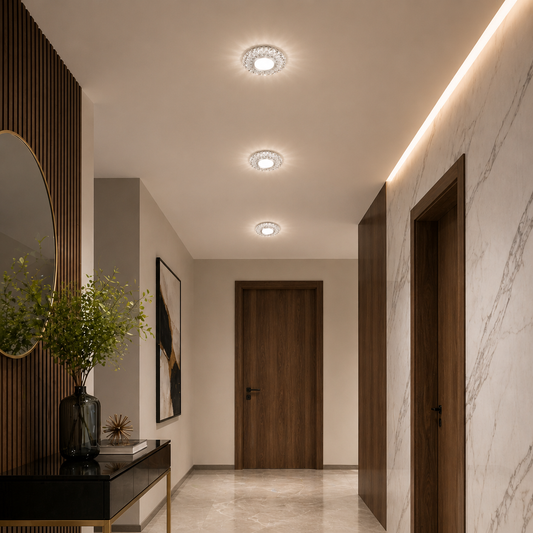 Spot LED ORBITA, 5W, Rotund, Lumina Rece + RGB, Alb, Rasina si Sticla Spot LED Default Title Alessandro Design
