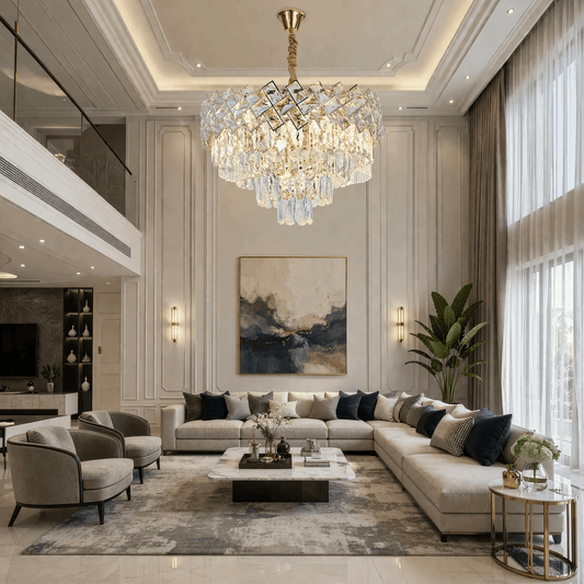 WINDSOR Elegance kristálycsillár 8x E14, átmérő 39 cm, fényes arany, állítható magasságú, fém és kristály kristálycsillárok alapértelmezett cím Alessandro Design