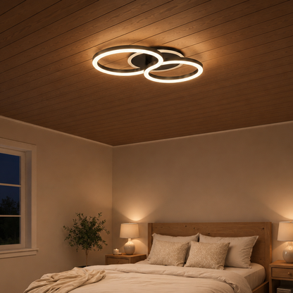 LED csillár távirányítóval RINOVA 66W, 2 kör, hideg/meleg/semleges fény, szabályozható, fekete LED csillárok távirányítóval Alapértelmezett cím Alessandro Design