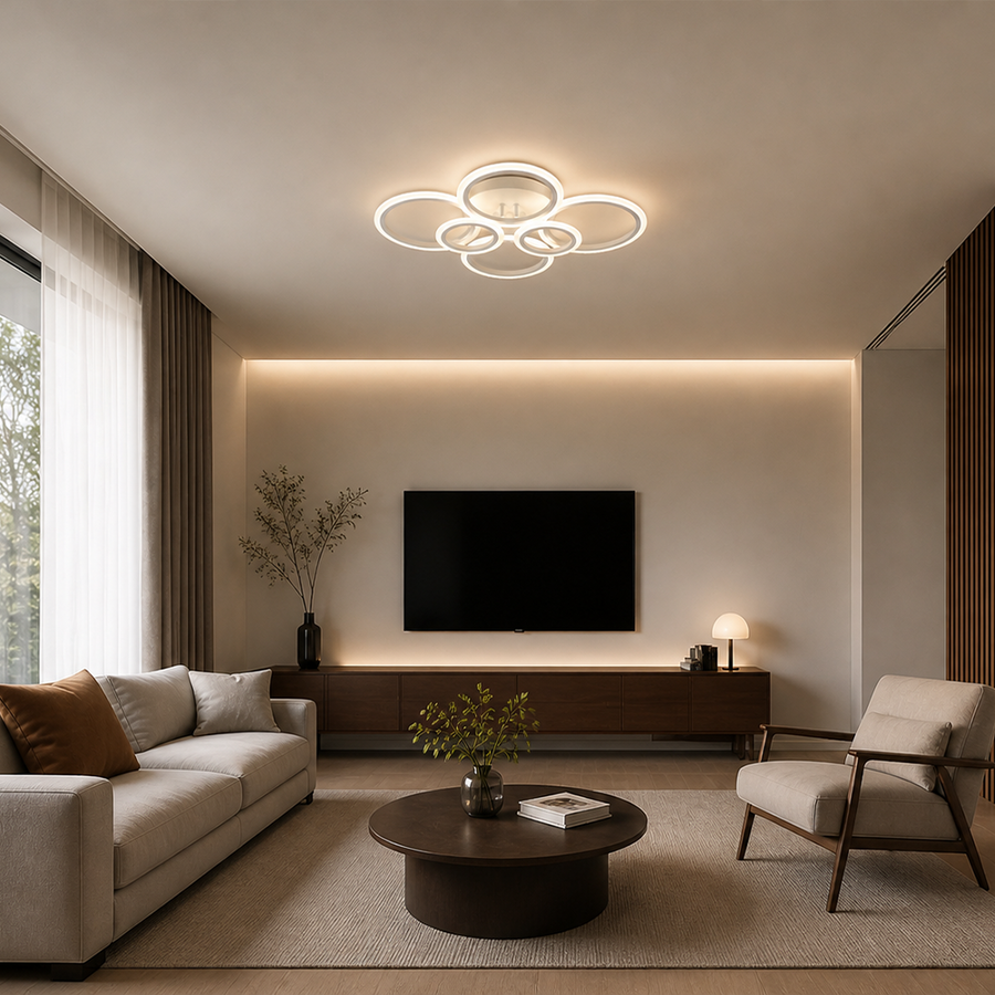 LED csillár távirányítóval BETTY 82W, 6 kör, hideg/meleg/semleges fény, szabályozható, fehér LED-es csillár távirányítóval Alapértelmezett cím Alessandro Design