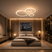 LED csillár távirányítóval BETTY 40 W, 3 kör, hideg/meleg/semleges fény, szabályozható, fehér, fém és akril LED csillárok távirányítóval Alapértelmezett cím Alessandro Design