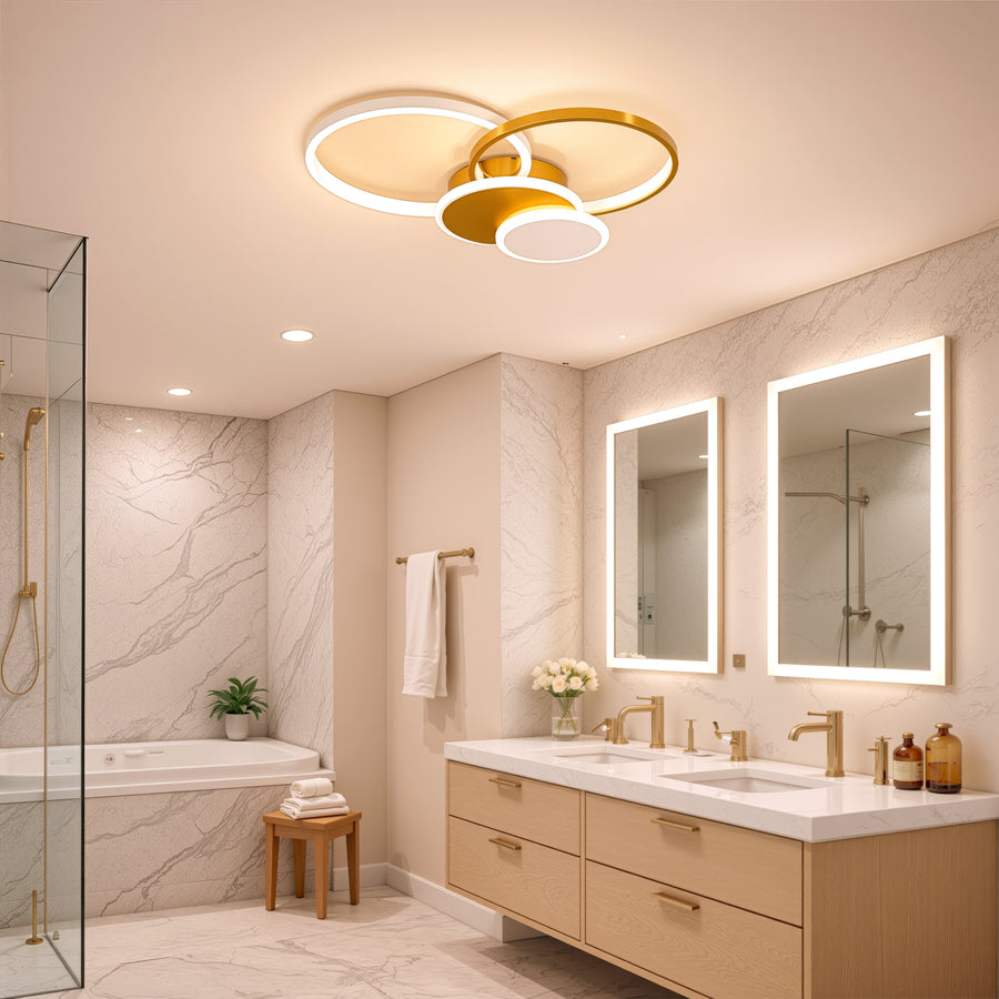 LED csillár távirányítóval KILLIAN 80W, 4 kör, hideg/meleg/semleges fény, szabályozható, arany LED-es csillárok távirányítóval Alapértelmezett cím Alessandro Design