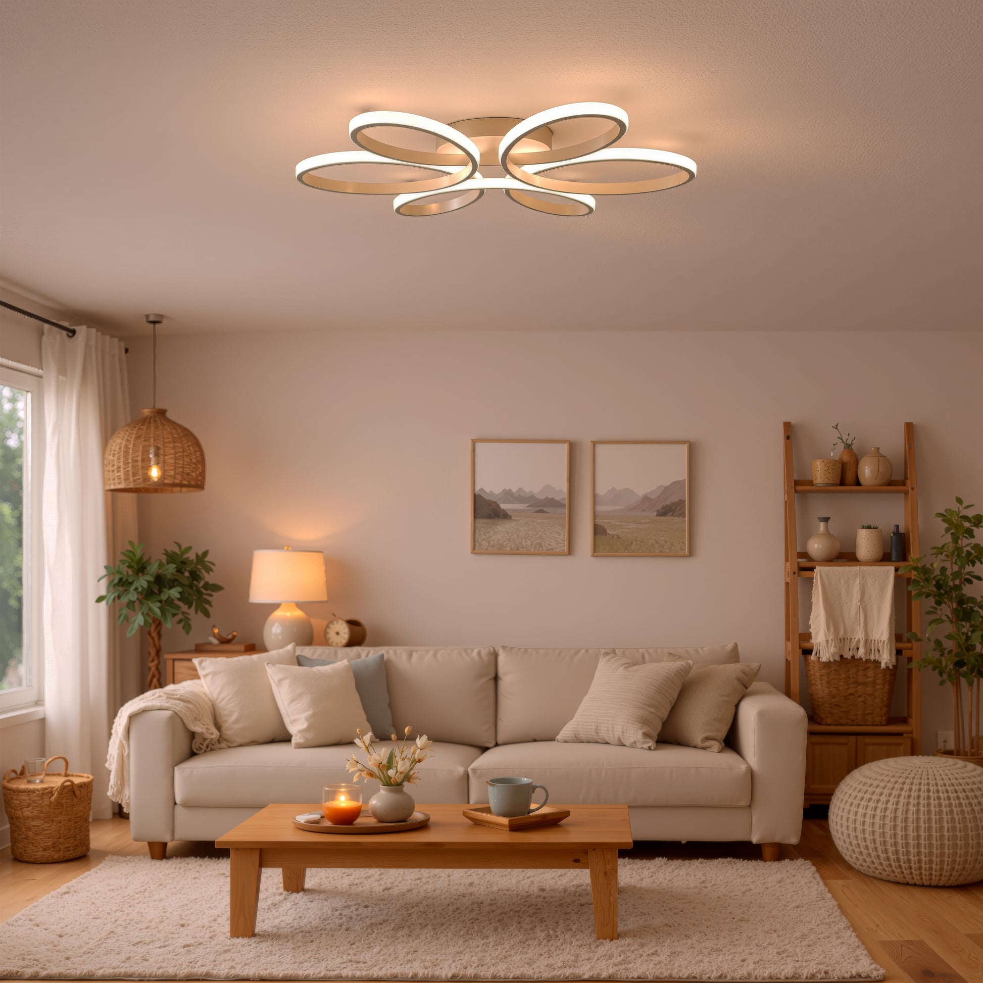 Lustra LED cu telecomanda ELIZA, 63W, lumina Rece/Calda/Neutra, Dimabila, Alb Lustre LED cu Telecomanda Default Title Alessandro Design