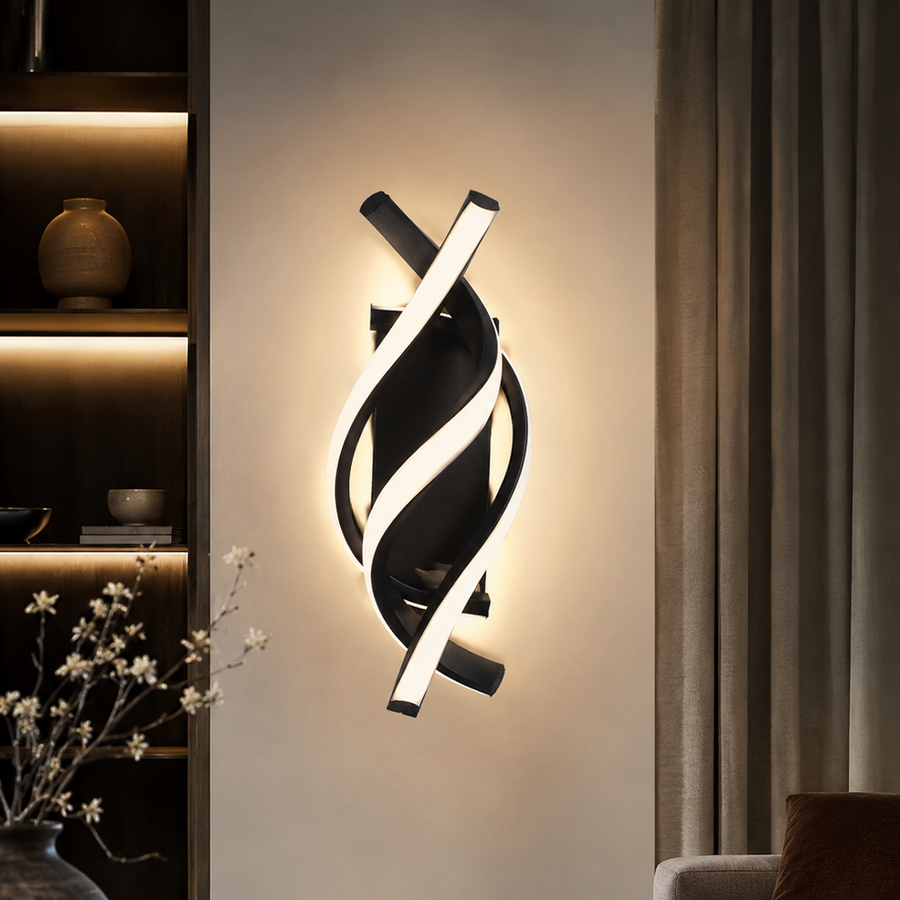 Reid 13W LED fali lámpa, hideg/meleg/semleges fény, fekete beltéri fali lámpák alapbeállítás Alessandro Design