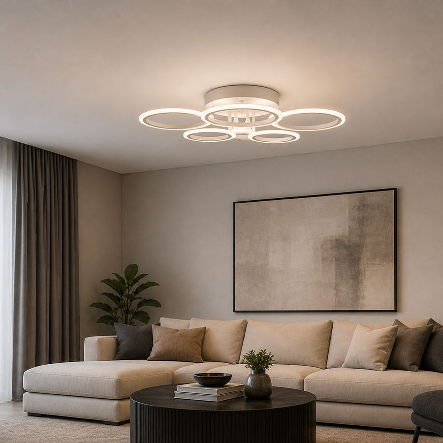 LED csillár távirányítóval BETTY 82W, 6 kör, hideg/meleg/semleges fény, szabályozható, fehér LED-es csillár távirányítóval Alapértelmezett cím Alessandro Design