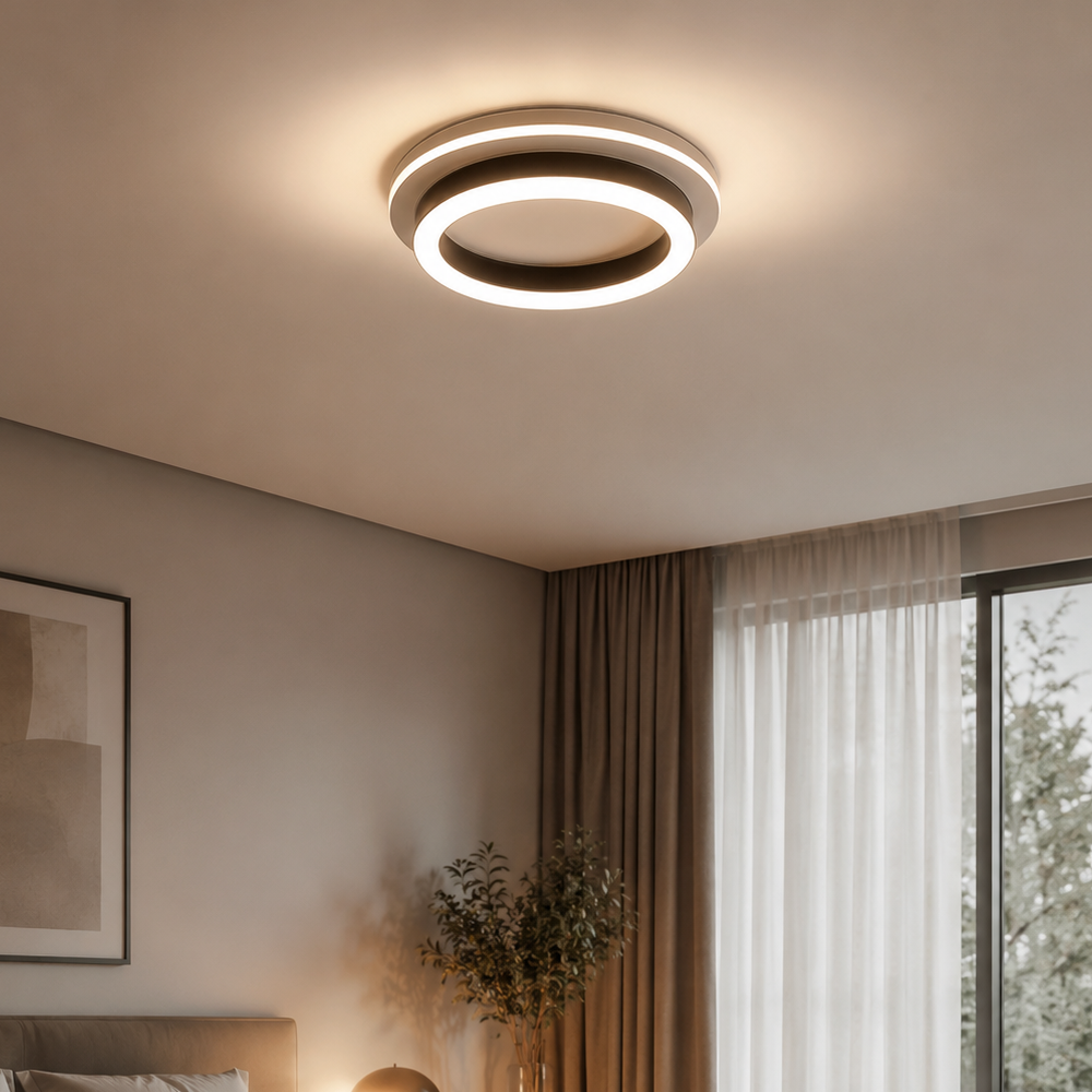 MODERN LED csillár 25 W, átmérő 20 cm, kerek, hideg/meleg/semleges fény, fekete LED csillárok alapértelmezett cím Alessandro Design