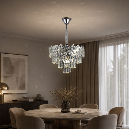 Crystal csillár WINDSOR Nobile 5xE14, átmérő 39 cm, fényes króm, állítható magasságú kristálycsillárok alapértelmezett cím Alessandro Design