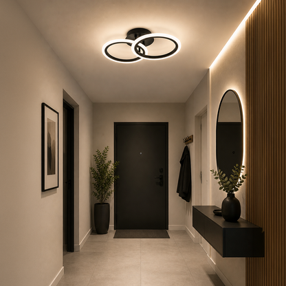 LED csillár távirányítóval BETTY 27W, 2 kör, hideg/meleg/semleges fény, szabályozható, fekete LED csillárok távirányítóval Alapértelmezett cím Alessandro Design