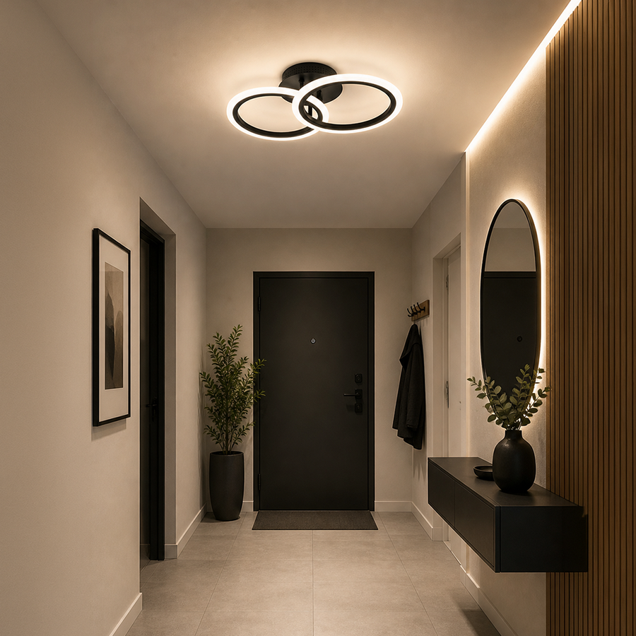 LED csillár távirányítóval BETTY 27W, 2 kör, hideg/meleg/semleges fény, szabályozható, fekete LED csillárok távirányítóval Alapértelmezett cím Alessandro Design