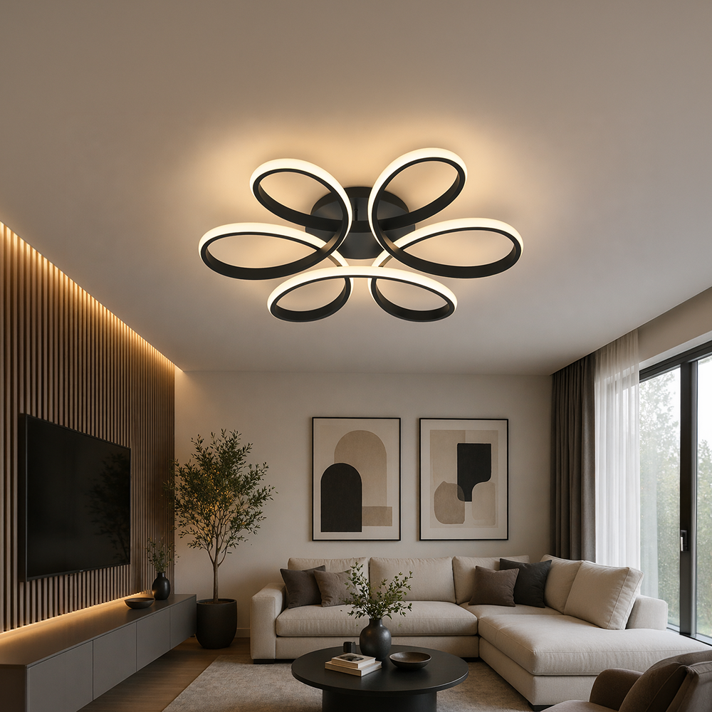 LED-es csillár távirányítóval HELIX 63W, Hideg/Meleg/Semleges fény, Szabályozható, Fekete LED-es csillárok távirányítóval Alapértelmezett cím Alessandro Design