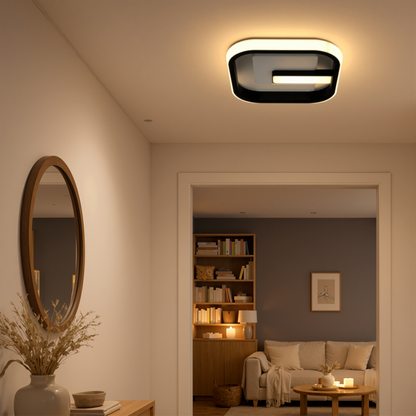 LED csillár VICTORIA 19W, négyzet alakú, hideg/meleg/semleges fény, fekete, fehér LED csillár Alapértelmezett cím Alessandro Design
