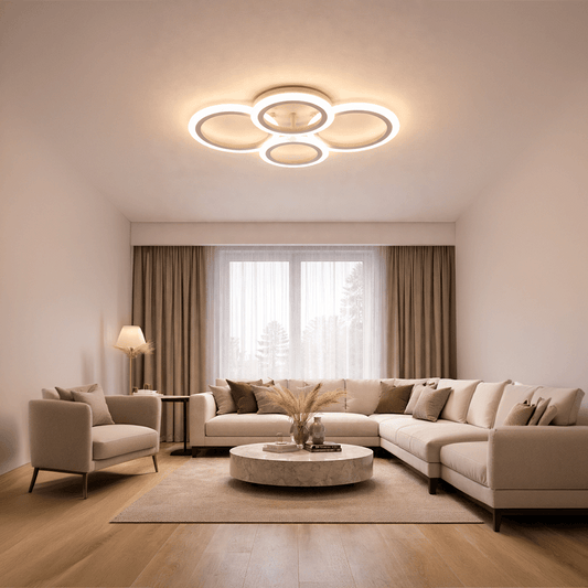 LED-es csillár távirányítóval BETTY 43W, 4 kör, hideg/meleg/semleges fény, szabályozható, fehér LED-es csillár távirányítóval Alapértelmezett cím Alessandro Design