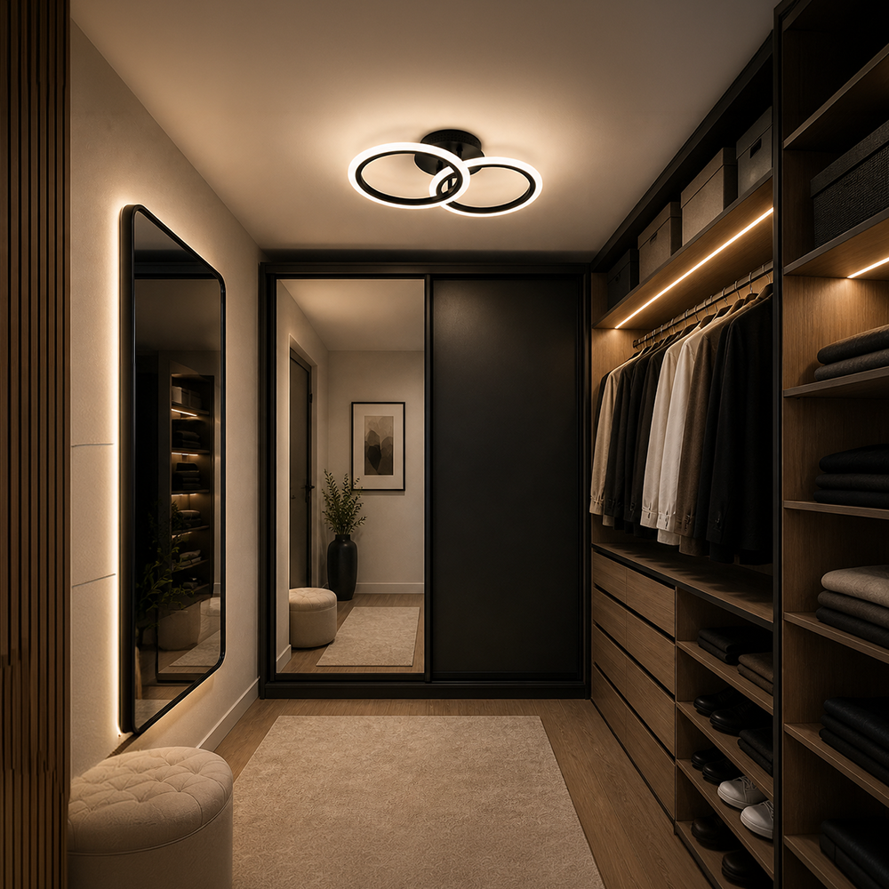 LED csillár távirányítóval BETTY 27W, 2 kör, hideg/meleg/semleges fény, szabályozható, fekete LED csillárok távirányítóval Alapértelmezett cím Alessandro Design