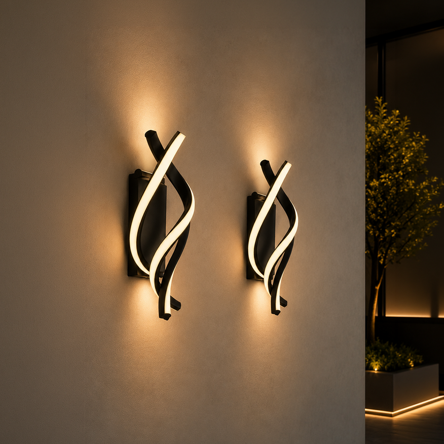Reid 13W LED fali lámpa, hideg/meleg/semleges fény, fekete beltéri fali lámpák alapbeállítás Alessandro Design