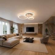 LED csillár távirányítóval BETTY 40 W, 3 kör, hideg/meleg/semleges fény, szabályozható, fehér, fém és akril LED csillárok távirányítóval Alapértelmezett cím Alessandro Design