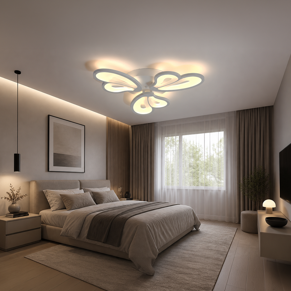 LED csillár távirányítóval BLOSSOM 40W, 3 szirom, hideg/meleg/semleges fény, szabályozható, fehér LED-es csillár távirányítóval Alapértelmezett cím Alessandro Design