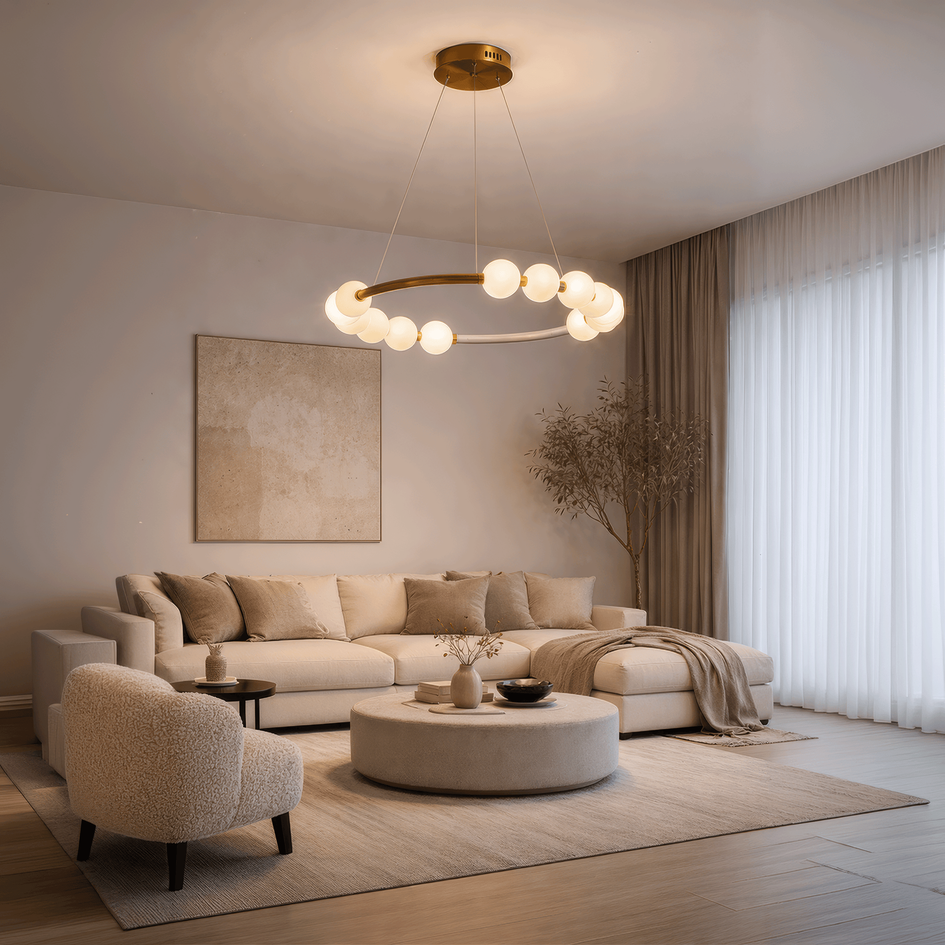 LED függőlámpa akril Nova 57W távirányítóval, szabályozható, 3000K/4000K/6000K, arany, fém és akril LED-csillárok távirányítóval Alapértelmezett cím Alessandro Design