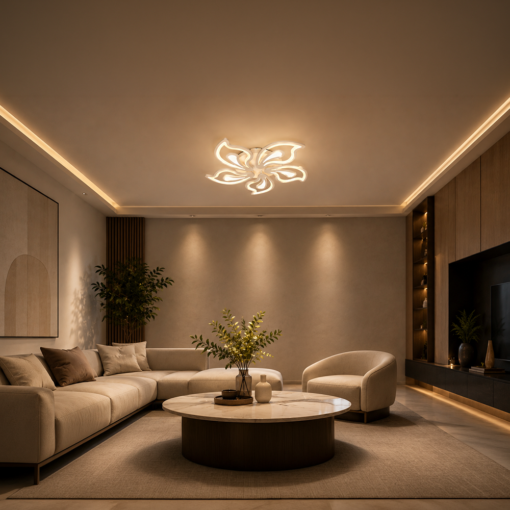 LED-es csillár távirányítóval GLORIOSA 95W, 5 szirom, hideg/meleg/semleges fény, szabályozható, fehér LED-es csillár távirányítóval Alapértelmezett cím Alessandro Design