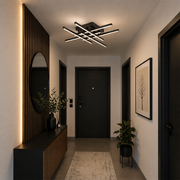 LED csillár távirányítóval LINEX, 81 W, 6 elem, lineáris, hideg/meleg/semleges fény, szabályozható, fekete LED csillárok távirányítóval Alapértelmezett cím Alessandro Design