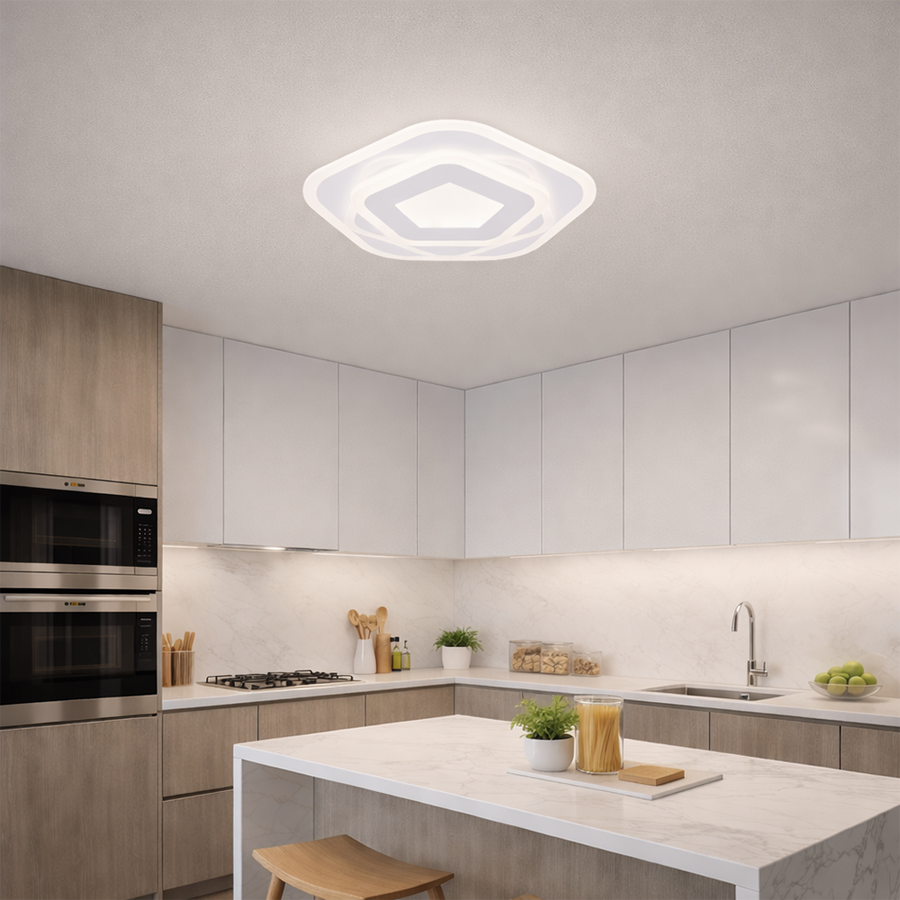 LED-csillár távirányítóval PENTAGON 59W, 40cm, hideg/meleg/semleges fény 3000K/4000K/6000K, fehér, fém és akril LED-csillárok távirányítóval Alapértelmezett cím Alessandro Design