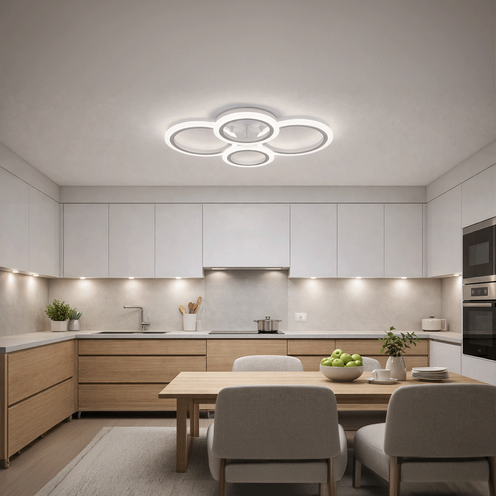 LED-es csillár távirányítóval BETTY 43W, 4 kör, hideg/meleg/semleges fény, szabályozható, fehér LED-es csillár távirányítóval Alapértelmezett cím Alessandro Design