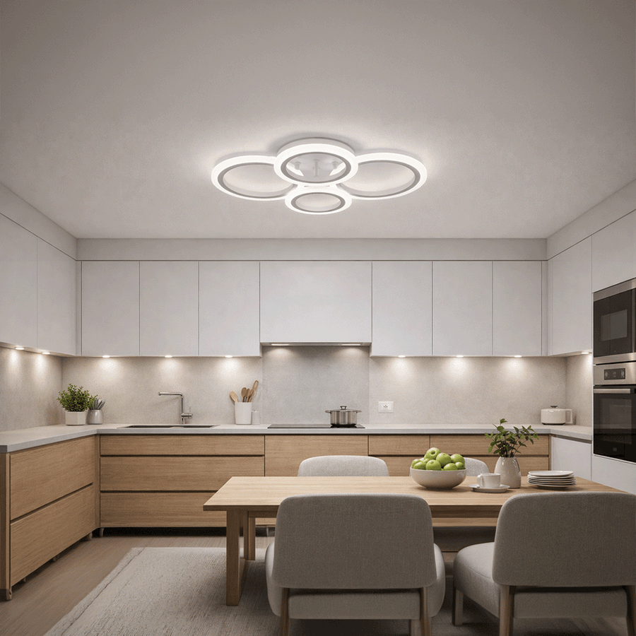 LED-es csillár távirányítóval BETTY 43W, 4 kör, hideg/meleg/semleges fény, szabályozható, fehér LED-es csillár távirányítóval Alapértelmezett cím Alessandro Design