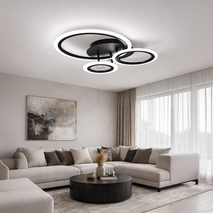 LED csillár távirányítóval BETTY 40W, 3 kör, hideg/meleg/semleges fény, szabályozható, fekete LED csillárok távirányítóval Alapértelmezett cím Alessandro Design