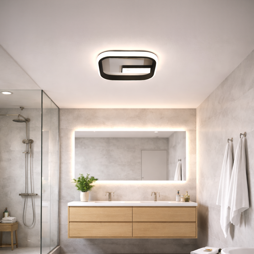 LED csillár VICTORIA 19W, négyzet alakú, hideg/meleg/semleges fény, fekete, fehér LED csillár Alapértelmezett cím Alessandro Design