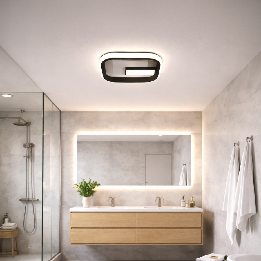 LED csillár VICTORIA 19W, négyzet alakú, hideg/meleg/semleges fény, fekete, fehér LED csillár Alapértelmezett cím Alessandro Design