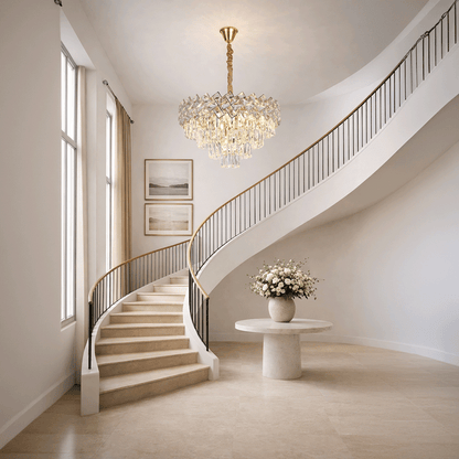 WINDSOR Elegance kristálycsillár 8x E14, átmérő 39 cm, fényes arany, állítható magasságú, fém és kristály kristálycsillárok alapértelmezett cím Alessandro Design