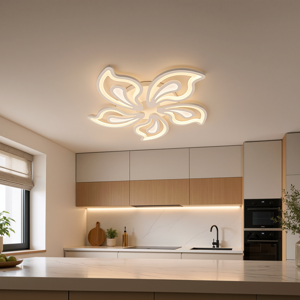 LED-es csillár távirányítóval GLORIOSA 95W, 5 szirom, hideg/meleg/semleges fény, szabályozható, fehér LED-es csillár távirányítóval Alapértelmezett cím Alessandro Design