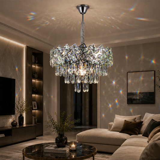 Crystal csillár WINDSOR Nobile 5xE14, átmérő 39 cm, fényes króm, állítható magasságú kristálycsillárok alapértelmezett cím Alessandro Design