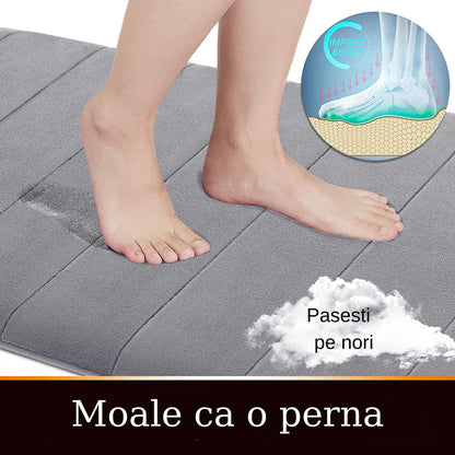 Covoras de Baie, 50x80 cm, Gri, Antiderapant, Absorbant Covoare Baie Default Title Alessandro Design