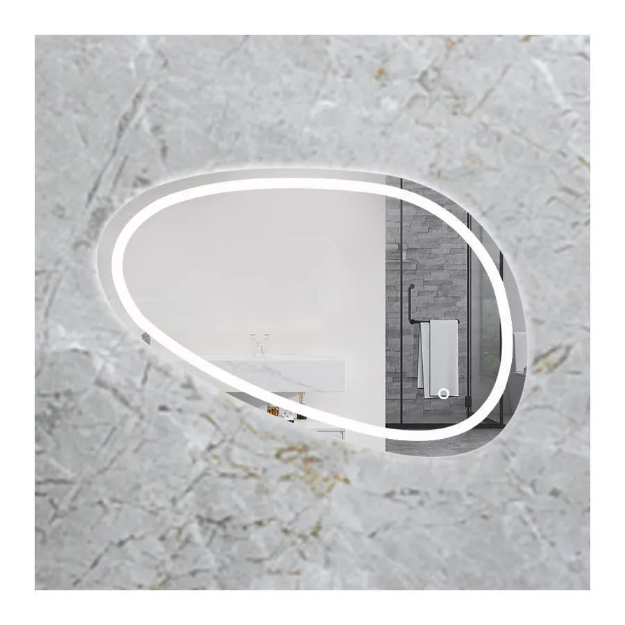 LED tükör, 80x45 cm, Disegno Touch Marcello, Demister System, Dimabila Mirrors Korman E Alapértelmezett cím Alessandro Design