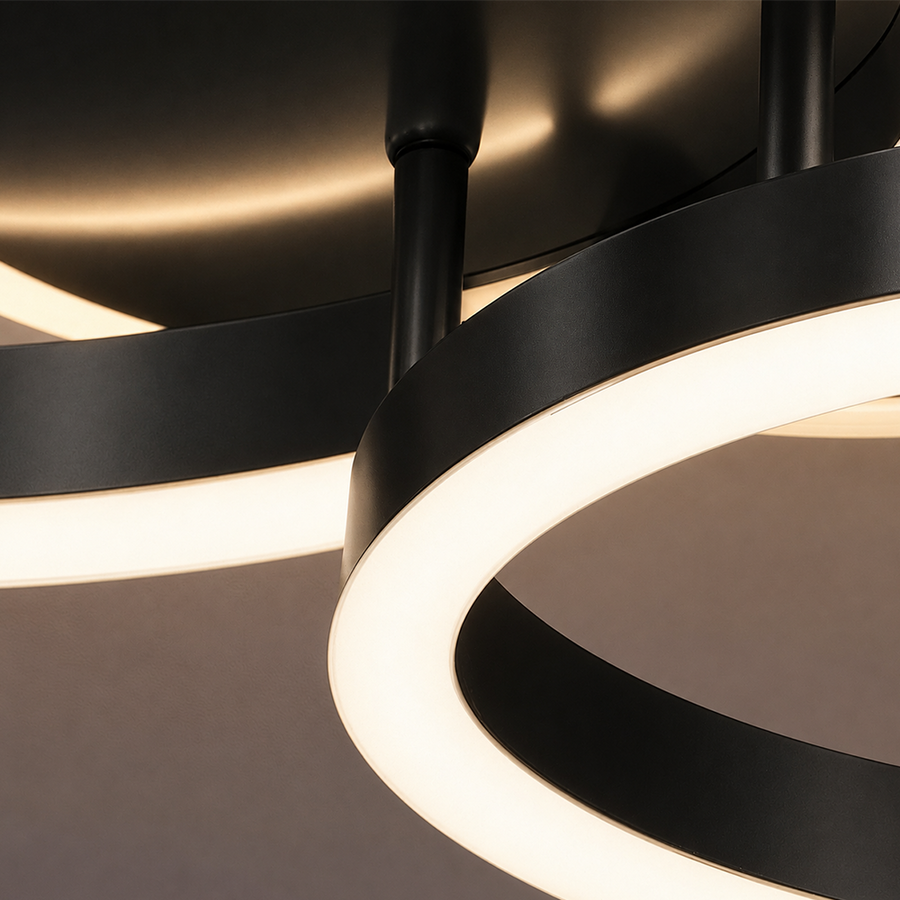 LED csillár távirányítóval RINOVA 66W, 2 kör, hideg/meleg/semleges fény, szabályozható, fekete LED csillárok távirányítóval Alapértelmezett cím Alessandro Design