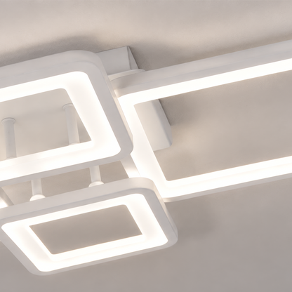 LED-es csillár távirányítóval ELLA 67W, 4 négyzet, hideg/meleg/semleges fény, szabályozható, fehér LED-es csillár távirányítóval Alapértelmezett cím Alessandro Design