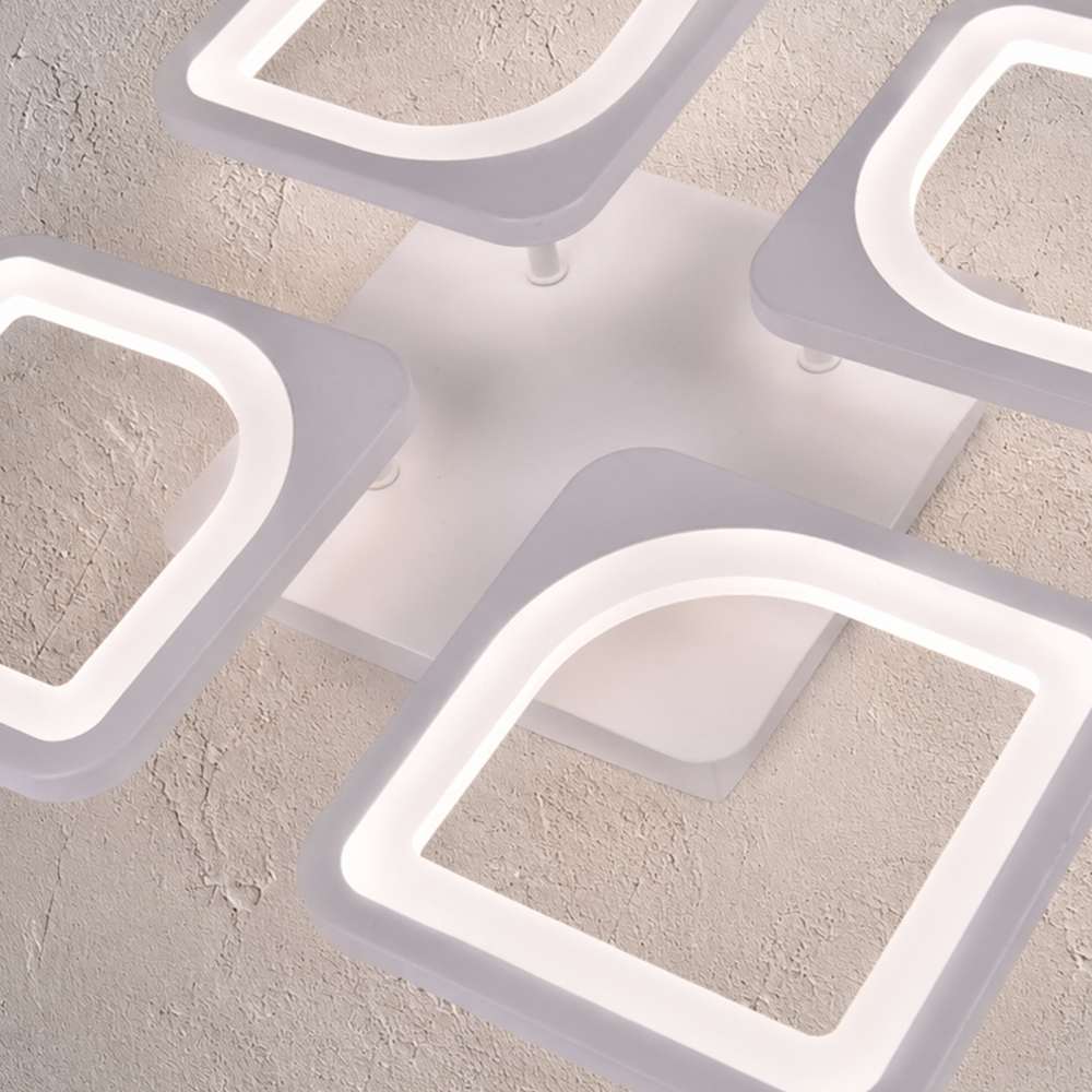LED csillár távirányítóval ZOE 53W, 4 négyzet, hideg/meleg/semleges fény, szabályozható, fehér LED-es csillár távirányítóval Alapértelmezett cím Alessandro Design