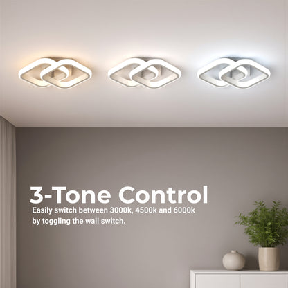 VERTEX mátrix LED csillár, átlapoló gyémántok, fém keretek, 24 W, 2 gyémánt, hideg/meleg/semleges fény 3000K/4000K/6000K, fehér LED-csillárok alapértelmezett cím Alessandro Design