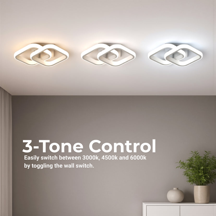 VERTEX mátrix LED csillár, átlapoló gyémántok, fém keretek, 24 W, 2 gyémánt, hideg/meleg/semleges fény 3000K/4000K/6000K, fehér LED-csillárok alapértelmezett cím Alessandro Design