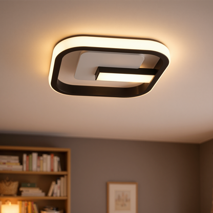 LED csillár VICTORIA 19W, négyzet alakú, hideg/meleg/semleges fény, fekete, fehér LED csillár Alapértelmezett cím Alessandro Design