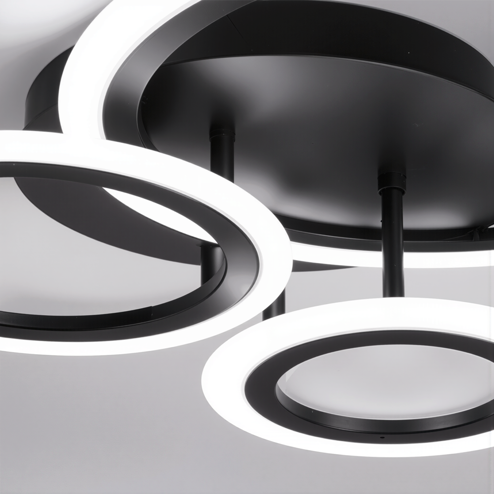 LED csillár távirányítóval BETTY 40W, 3 kör, hideg/meleg/semleges fény, szabályozható, fekete LED csillárok távirányítóval Alapértelmezett cím Alessandro Design