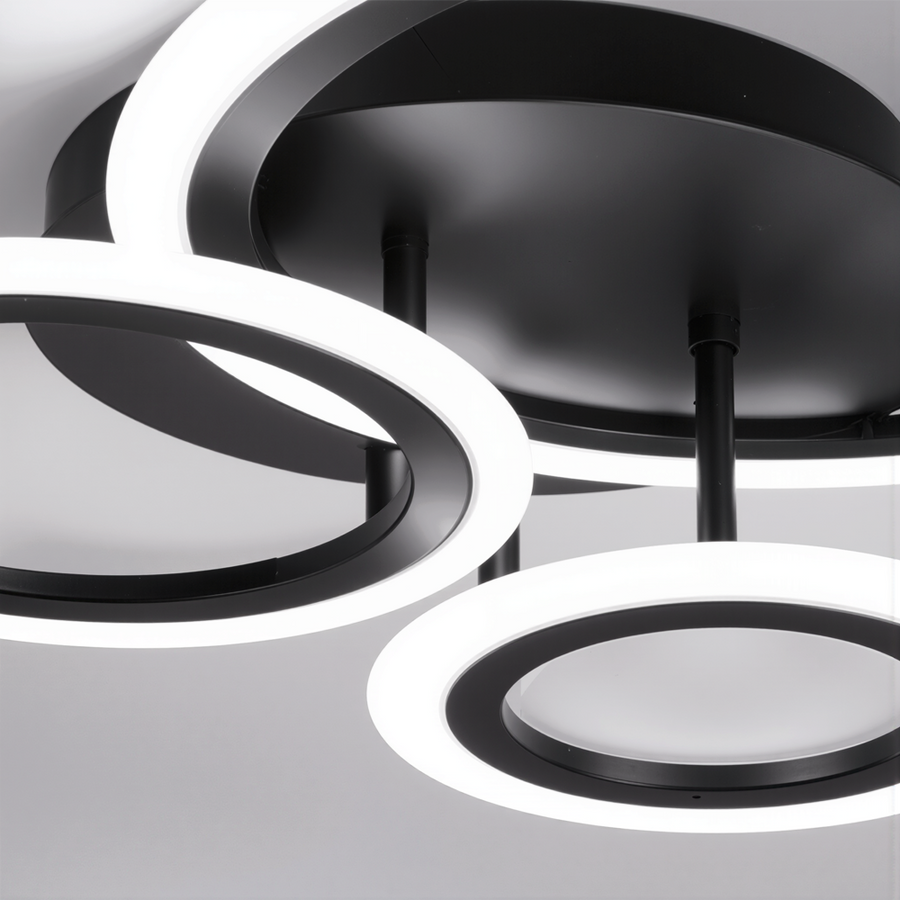 LED csillár távirányítóval BETTY 40W, 3 kör, hideg/meleg/semleges fény, szabályozható, fekete LED csillárok távirányítóval Alapértelmezett cím Alessandro Design