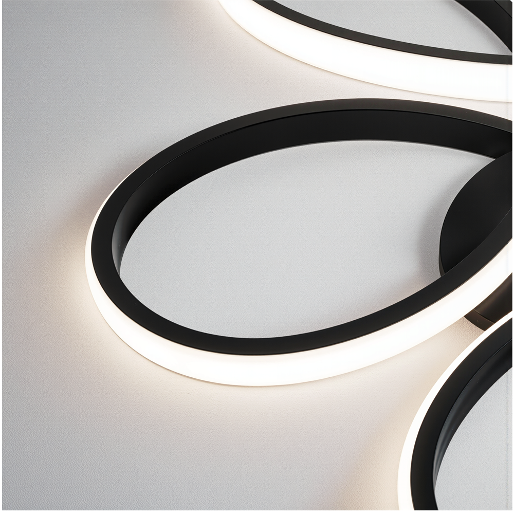 LED-es csillár távirányítóval HELIX 63W, Hideg/Meleg/Semleges fény, Szabályozható, Fekete LED-es csillárok távirányítóval Alapértelmezett cím Alessandro Design