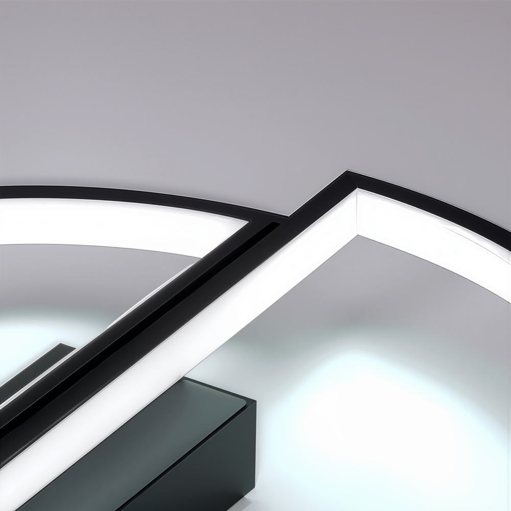 LED-es csillár távirányítóval VECTOR ARCUS 52W, 2 elem, hideg/meleg/semleges fény, szabályozható, fekete LED-es csillárok távirányítóval Alapértelmezett cím Alessandro Design