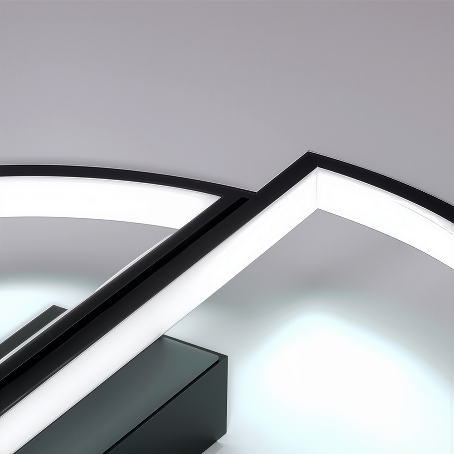 LED-es csillár távirányítóval VECTOR ARCUS 52W, 2 elem, hideg/meleg/semleges fény, szabályozható, fekete LED-es csillárok távirányítóval Alapértelmezett cím Alessandro Design